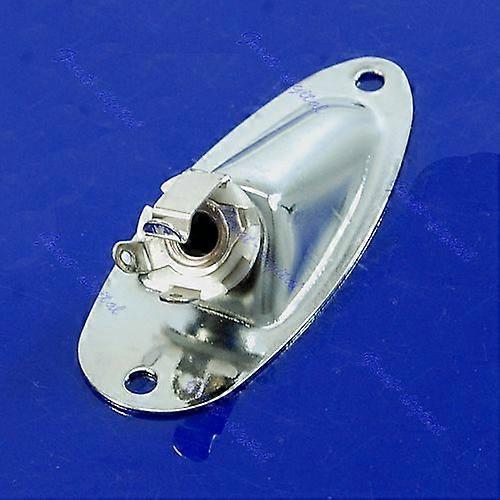Chrome Boat Output Loaded Jack Plate Socket for Fender Strat Guitars