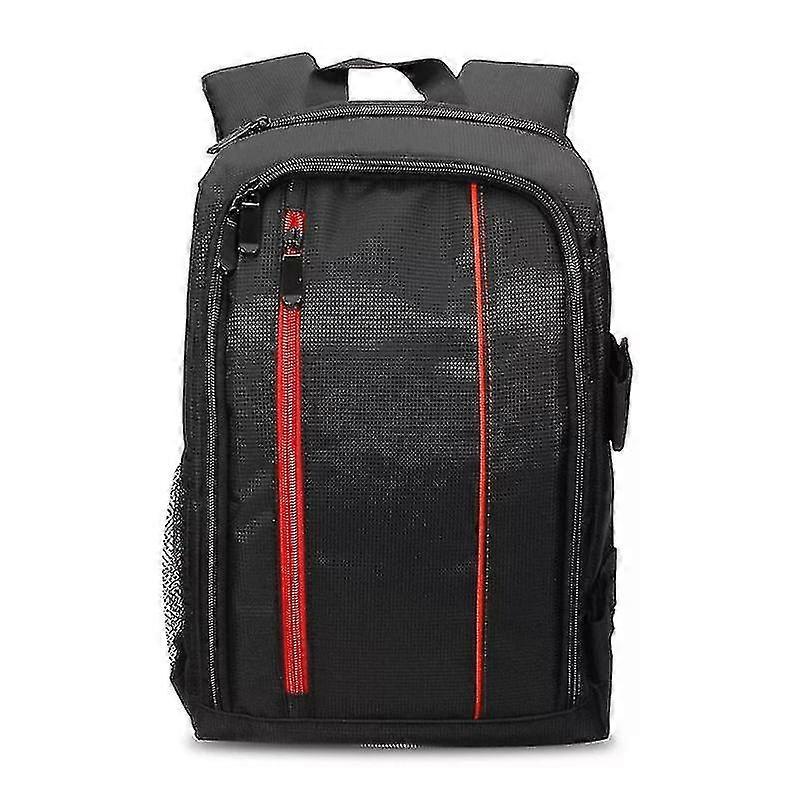 spacious camera bag with rain cover, red