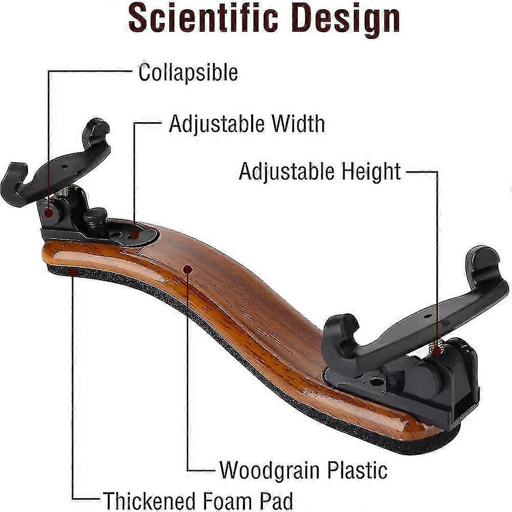 Violin Shoulder Rest For Size Collapsible Shoulder Rest,3/4-4/4(1pcs,Brown)