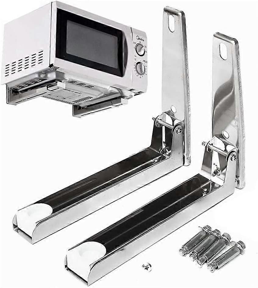 Sturdy Support for Microwave Oven Shelf Stainless Steel Foldable Rack Wall Mount Bracket