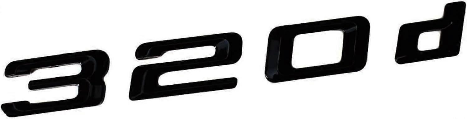 Black glossy badge logo emblem for rear trunk compatible with 320d - Transform your ride