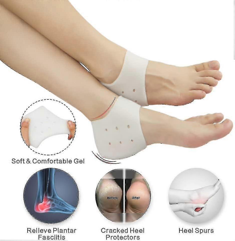 5 Pairs Heel Cups, Plantar Fasciitis Inserts, Heel Pads Cushion Great For Heel Pain, Heal Dry Cracked Heels, Achilles Tendinitis, For Men Women