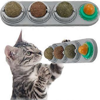 Catnip Ball Catnip Toy, spiselig katt leketøy tenner rengjøring selvklebende Wall Cat Snacks slikke sukker
