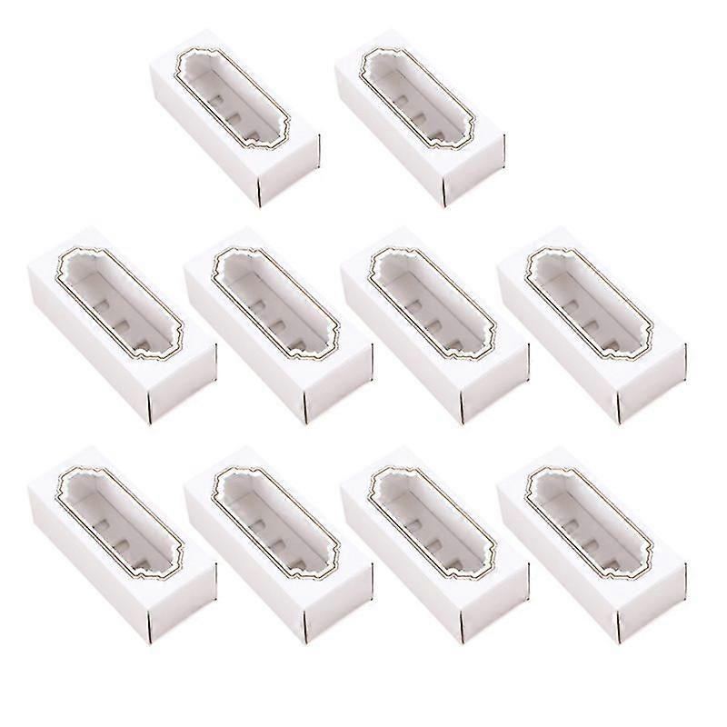 10pcs paper packing box macaroon packing box dessert transparent packaging box