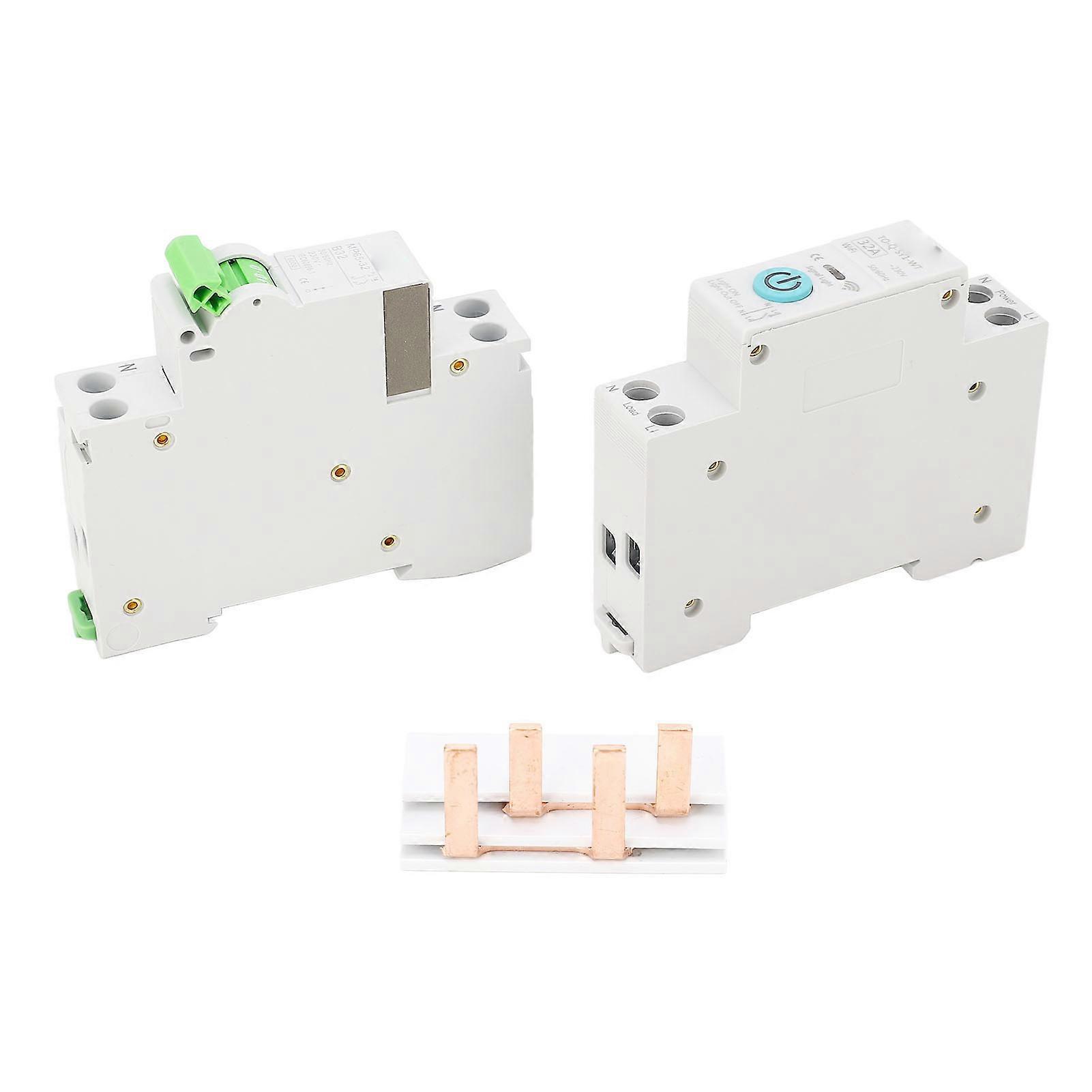 WiFi Circuit Breaker 1P+N 32A AC 230V 6KA Breaking Capacity Timing Relay Remote Control MCB NO.6276