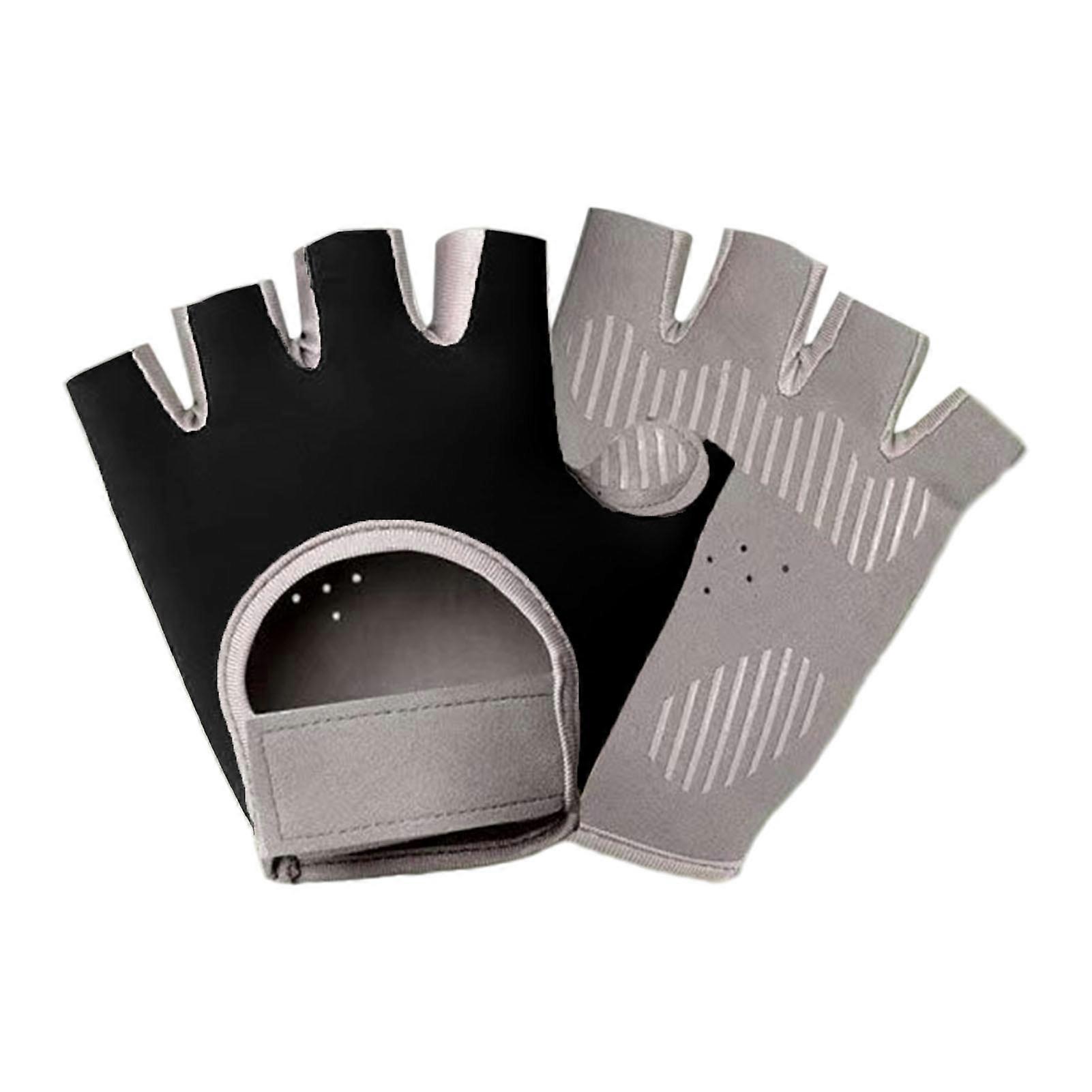 1 Pair Half Finger Workout Gloves with Fastener Tape Soft High Elastic Shock-Absorbing Anti-Slip Breathable Riding Cycling Gloves