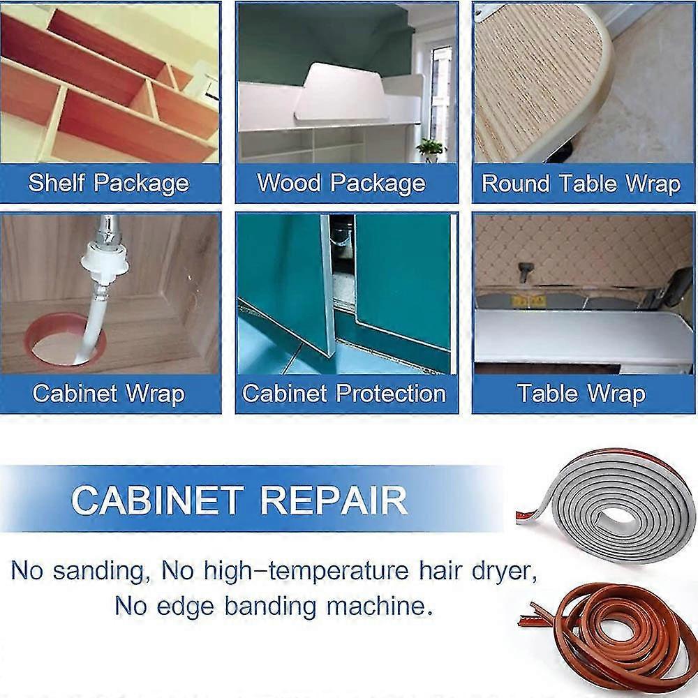 Yemetey U-Shape Furniture Edge Banding,5mu00d718mm Self Adhesive TPE Flexible Edging Tape,Veneer