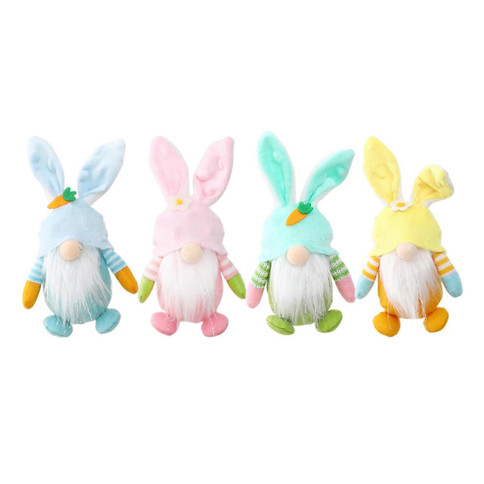 4pcs Easter Bunny Gnome Hanging Doll Set Durable Lightweight Hanging Decor for Wall Door Window