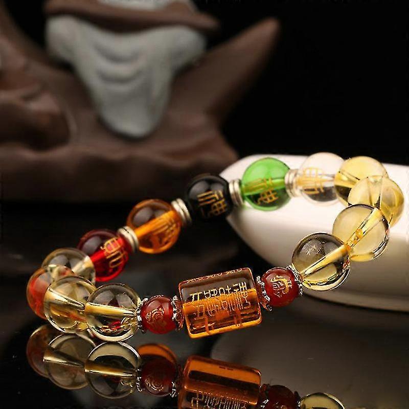 Citrinul natural Cinci elemente Zeul bogățiilor Brățară pentru femei unisex bărbați