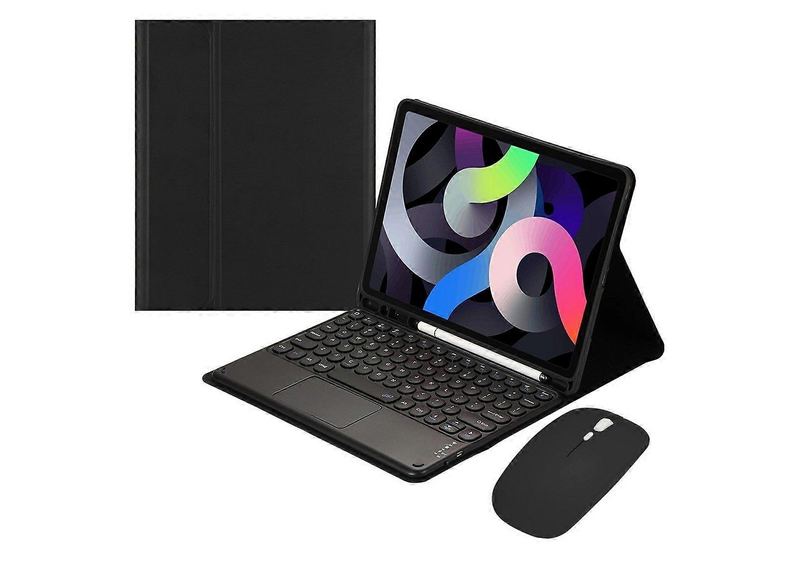 For iPad 11 inch Touchpad Bluetooth Keyboard Mouse Protective Case Set Black