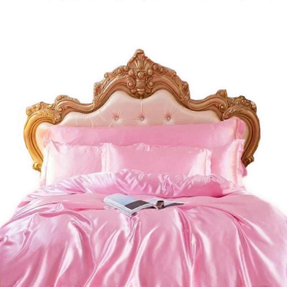 Sängkläder Rodna Rosa Au Single Size Satin Slät Påslakan Set Polyester Täcken