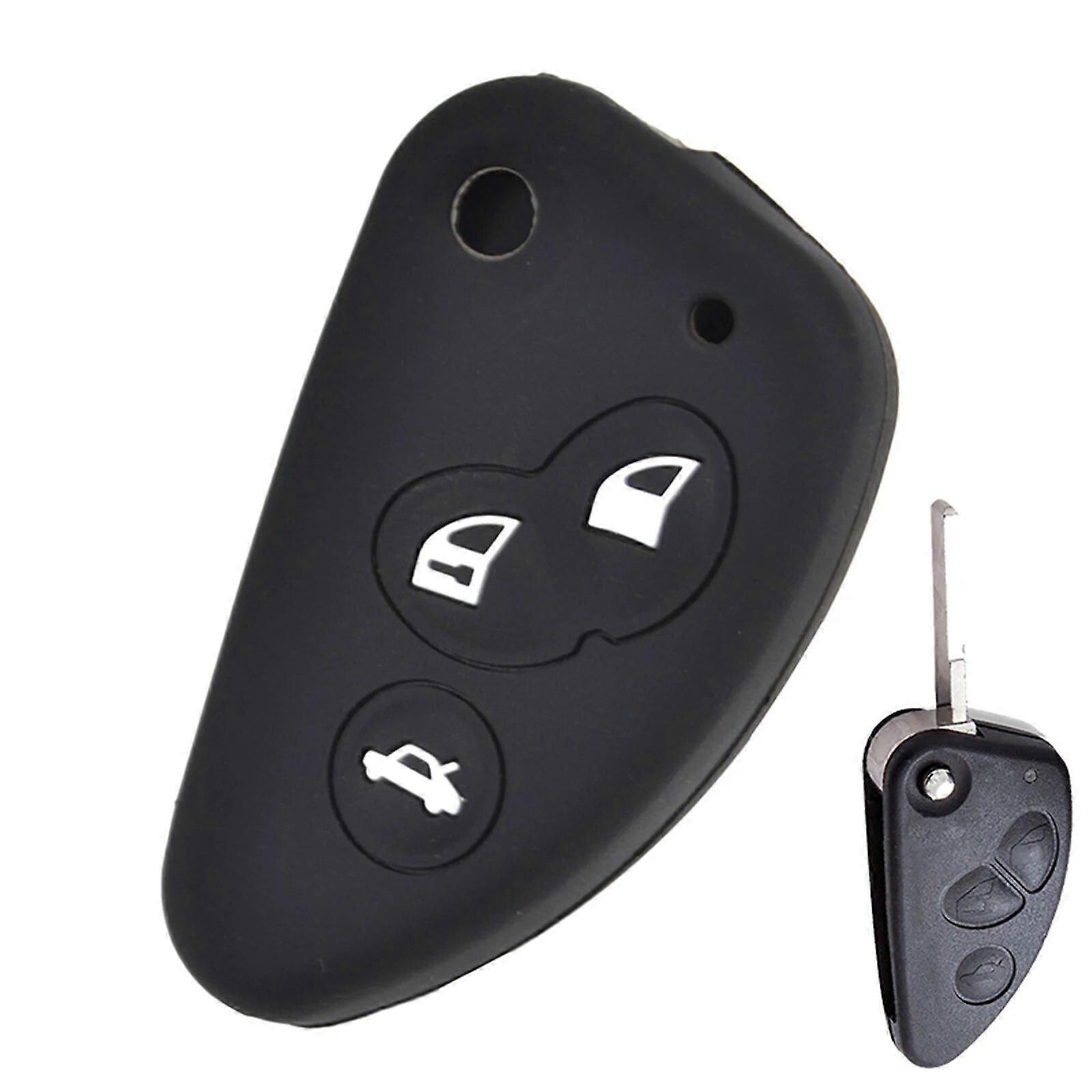 3 Button Silicone Remote Flip Key Cover Case Fob Shell For Alfa Romeo 147 156 166 Gt Jtd Ts Car Styling Holder Skin Protector