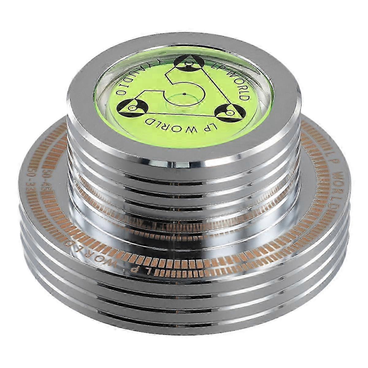 50Hz LP Vinyl Record Player Turntable Stabilizer Level Weight Clamp with Level Speed Measurement for Music Player Silver