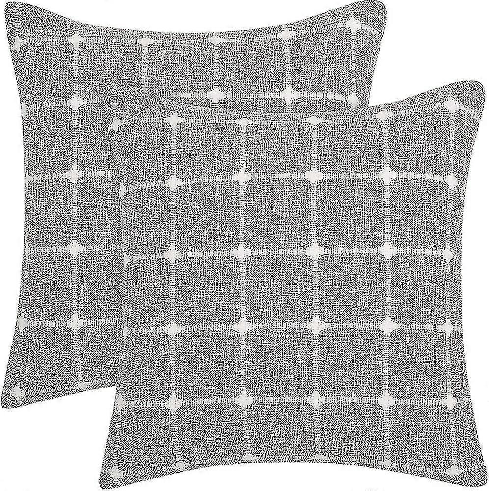 Set Of 2 Rectangular Cushion Cover Decorative Linen Effect Comfortable Sofa Bed