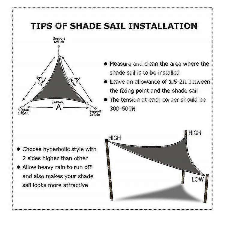 10 Sizes Triangle Waterproof Sun Shade Sail Outdoor Garden Patio Party Sunscreen Awingtriangle Canopy 95% Uv Block With Free Rope-4*4*4m-rust Red