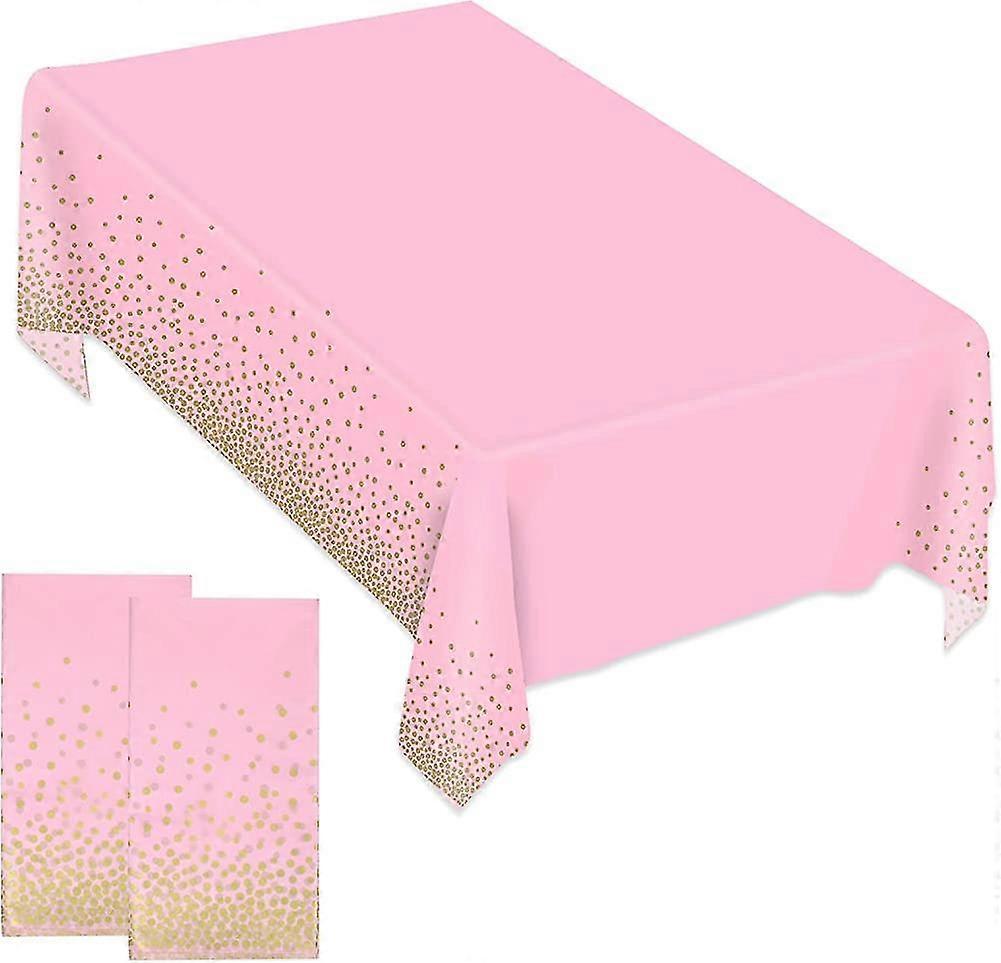 2 Pack Acsergery Dot Tablecloths, 54x108 Inches Rectangle Table Covers, Black Gold Dot Gift
