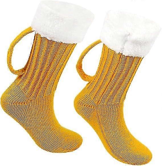 Rolig 3D-ölmugg stickad handske present söta handgjorda stickade höstvinterhandskar retro virkade handskar, ölmuggsstrumpor