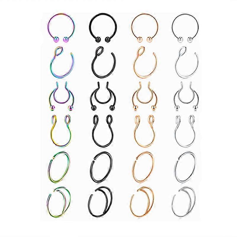 Couleurs mixtes Septum Piercing Surgical Steel Fake Nose Piercing Lip Piercing