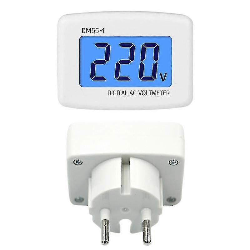 Ac Meter Head Round Plug Dm55-1 110v-220v Digital Ac Lcd Digital Display Voltmeter