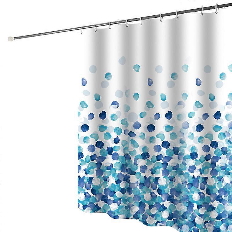 Shower Curtain 180 x 200 cm, Machine Washable, Blue Bubble Pattern