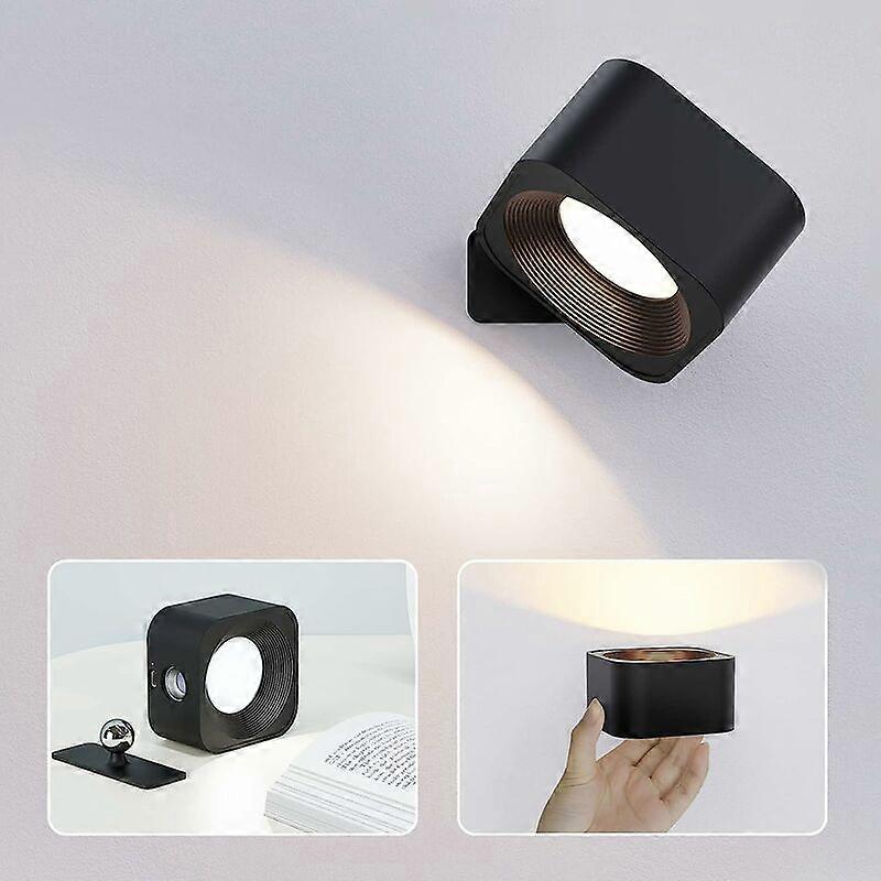Indoor Wall Light, 3 Levels Brightness & 3 Temperature Touch LED Wall Lamp, 360 Rotation Wall Sconce, Wall Mounted Bedside Lamp USB Charging Sconces B