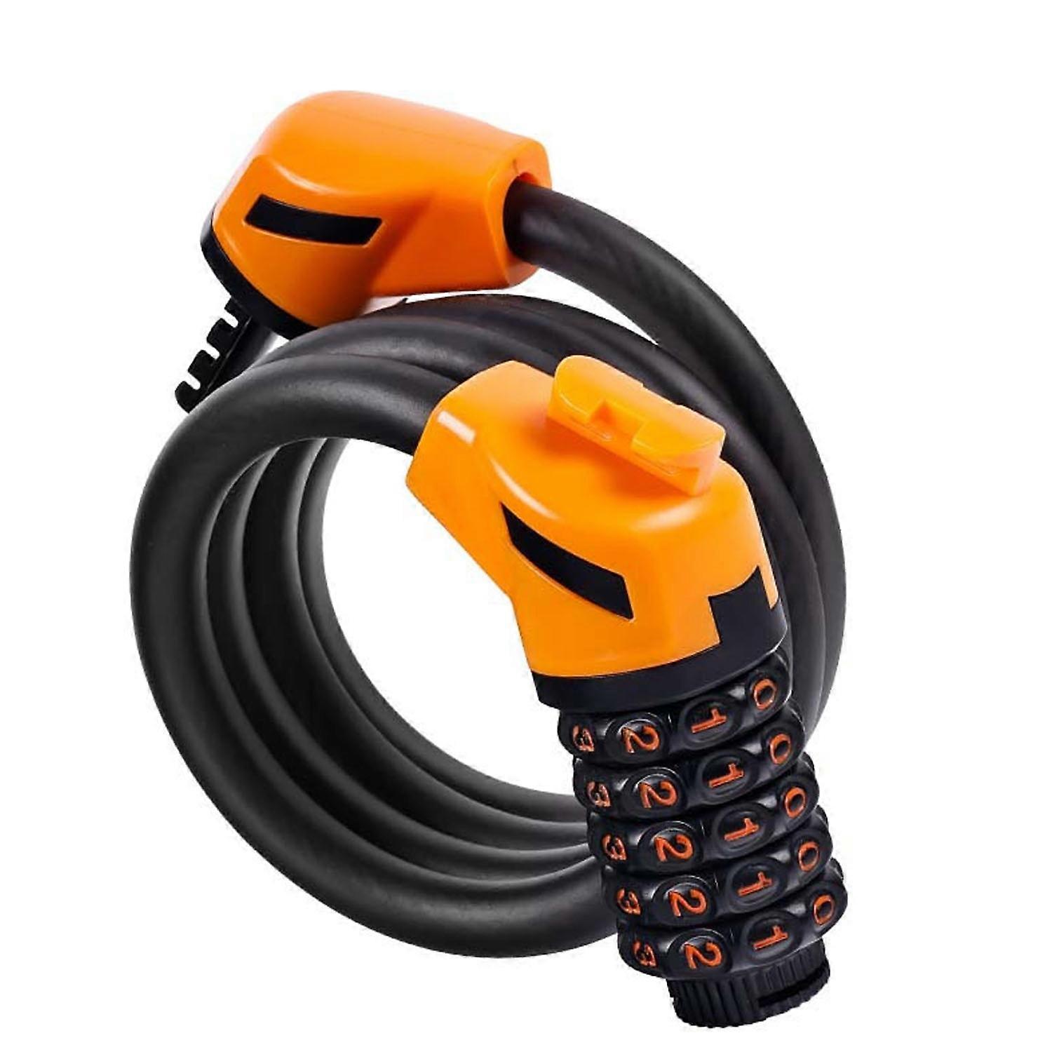 Orange bicycle combination lock 1.2 meters