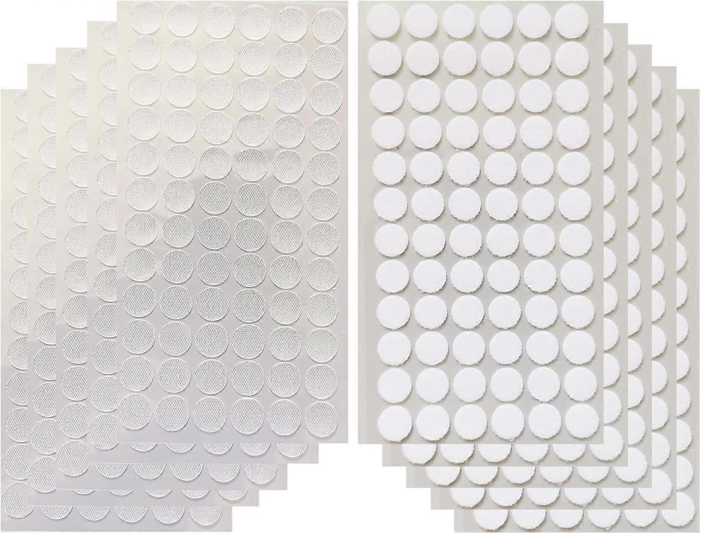 700pcs (350pairs) 1.5cm Diameter Transparent Sticky Back Thin Clear Dots with Adhesive Hook & Loop Coins Tape