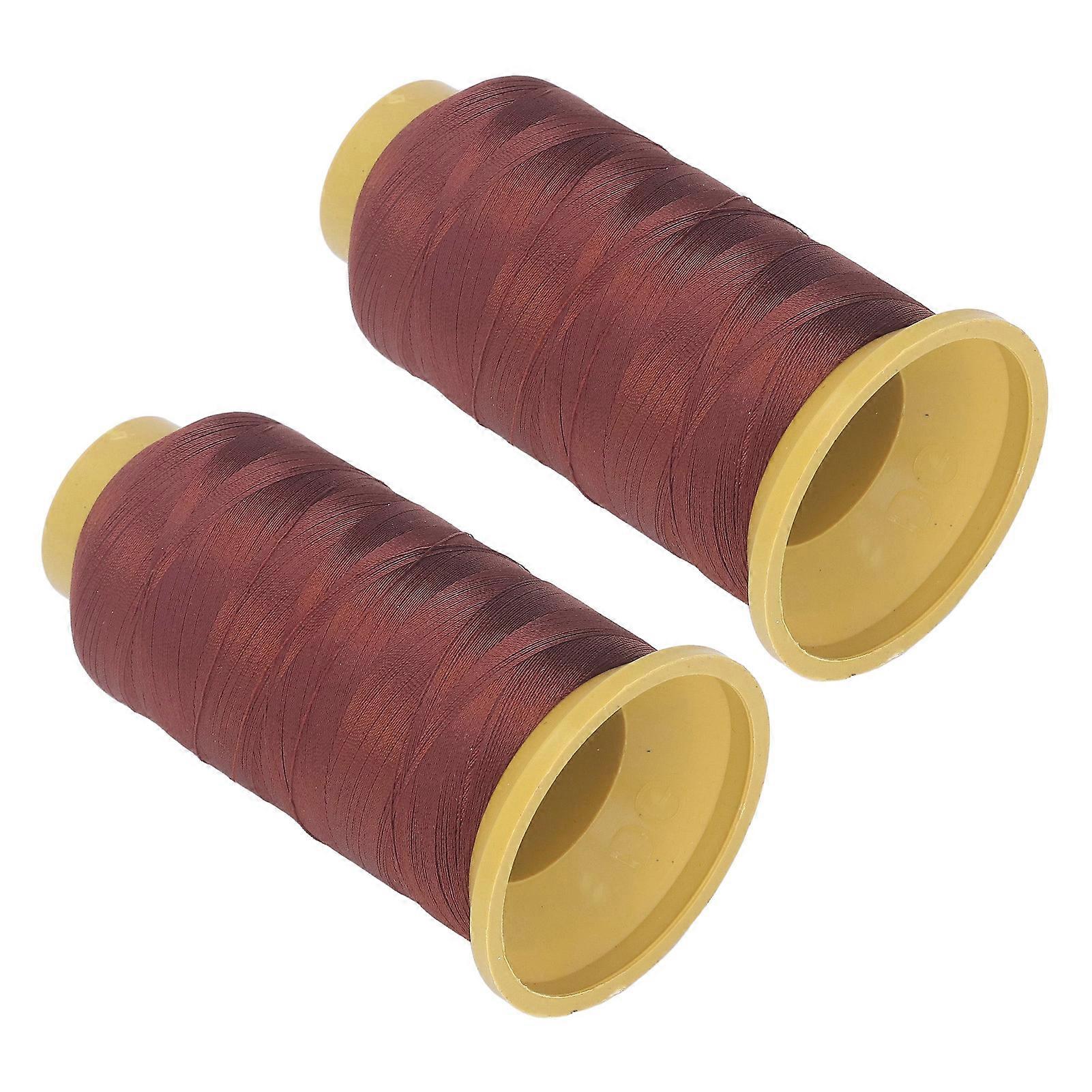 2pcs Sewing Thread Cones High Tensile Strength Prevent Breakage 3 Strand Quilting Sewing Thread Spools 2187 Yards Each Medium Brown