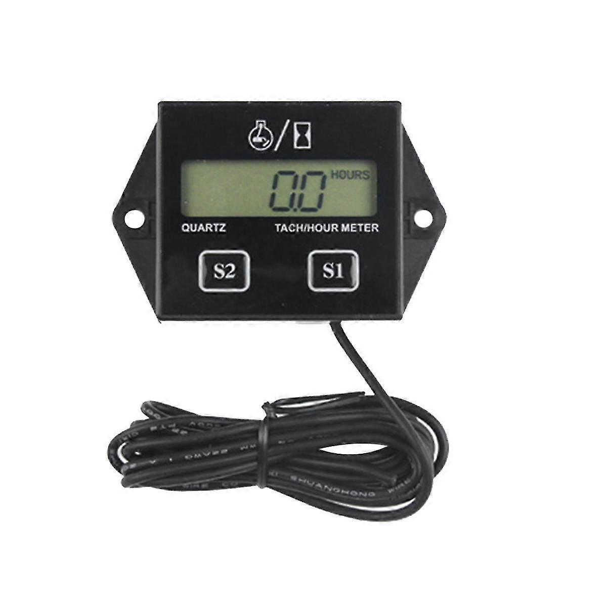 Engine Digital Display Tach Hour Meter Gauge Inductive Speedometer Car Stroke Tachometer Motorcycle Lawn Mower
