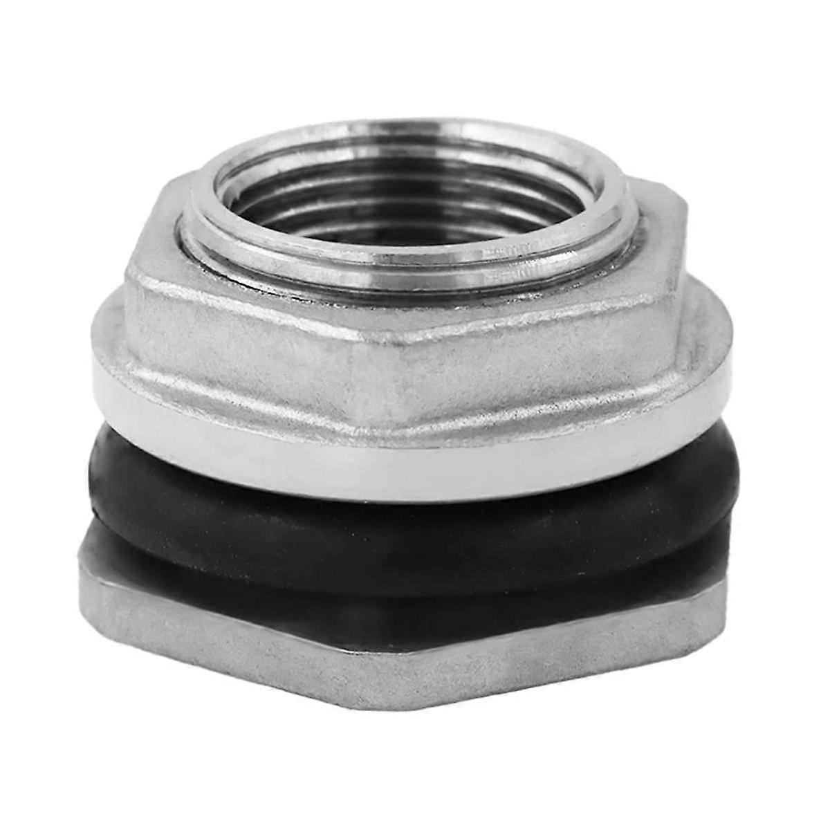 1.2inch Water Tank Connector SUS304 Stainless Steel Thru-Bulk Fitting,Water Pipe Connector,for Rain