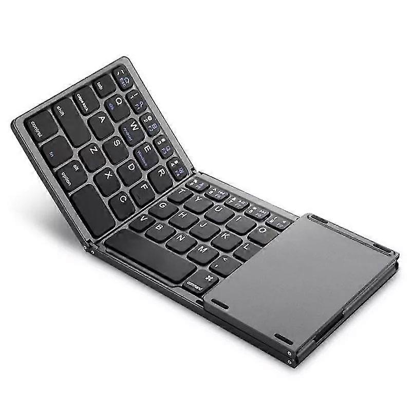 B033 Foldable Bluetooth Wireless Keyboard with Touchpad Universal & USB Wired Rechargeable Mini Wir