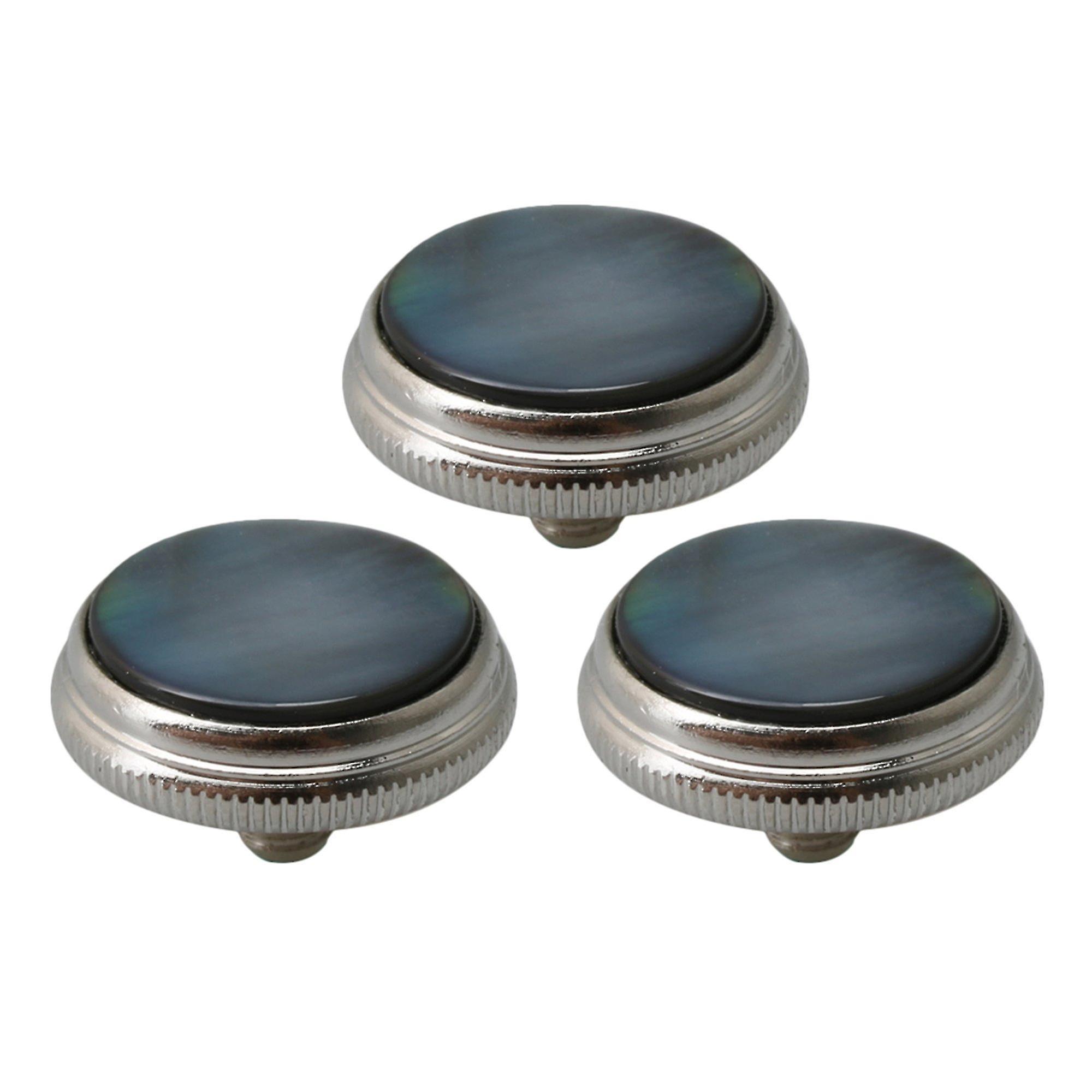 Brass Instrument Replacement Parts Silver Trumpets Finger Buttons Zinc Alloy With Shell Inlays Pack Of 3