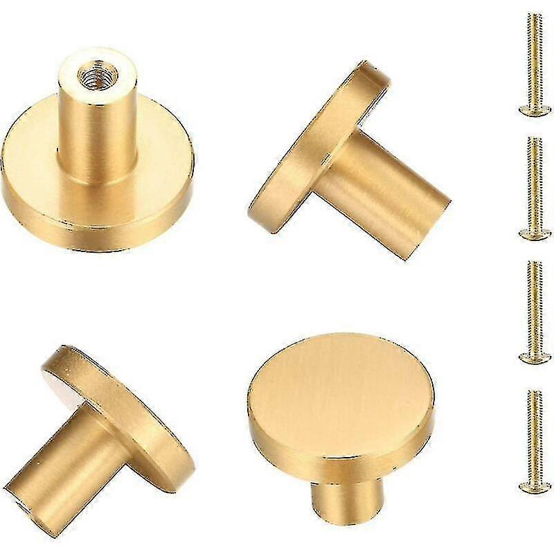 4pcs Round Brass Door Handle, Furniture Handle, Pull Knobs Drawer Cabinet