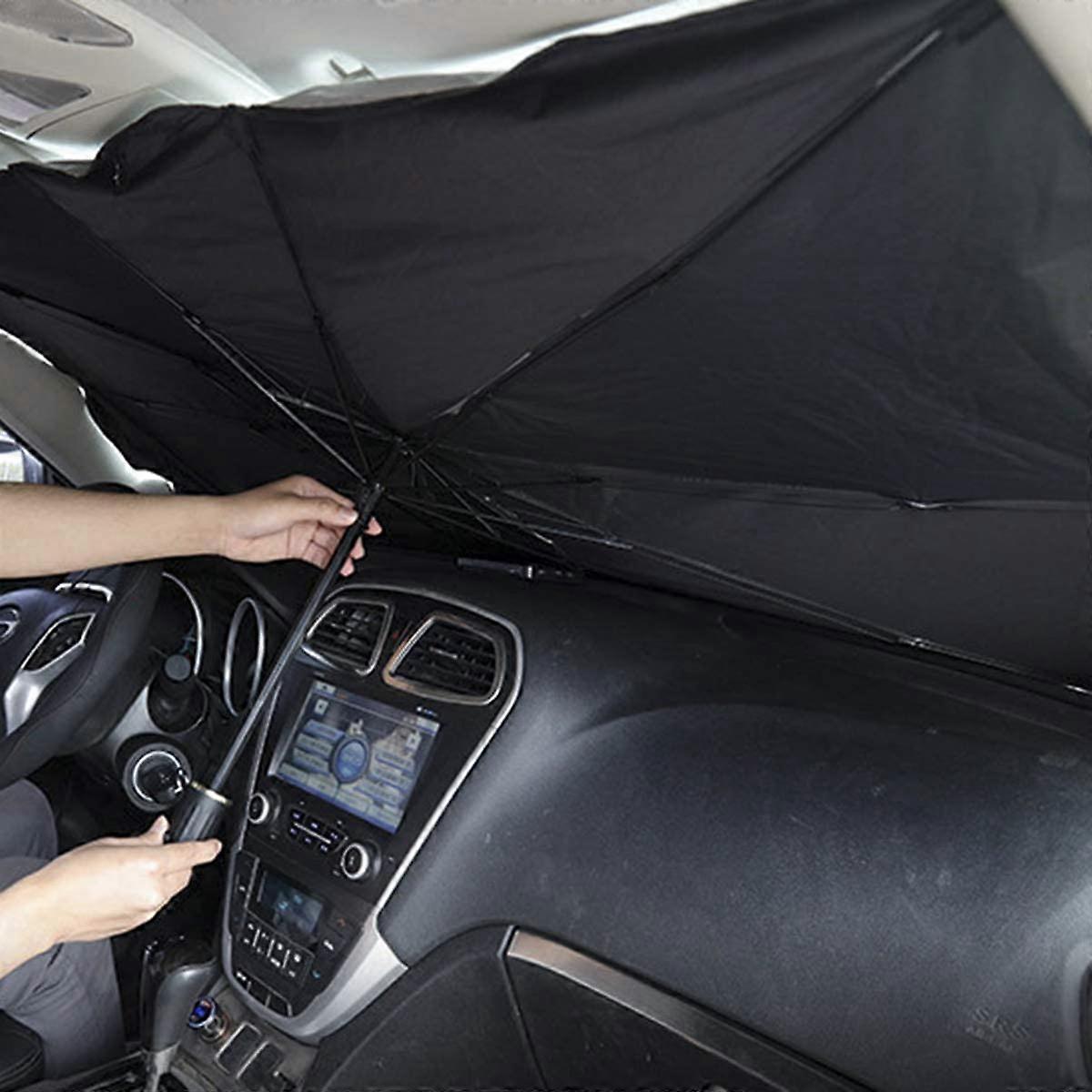 Car Front Windshield Sunshade, Convenient Foldable Anti-UV Auto Windshield Sunshade Umbrella Universal For Most Cars Windshield Umbrella,140*80CML