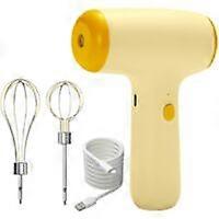 304 cordless five-speed multi-function mini electric egg beater, household small egg beater, Yellow