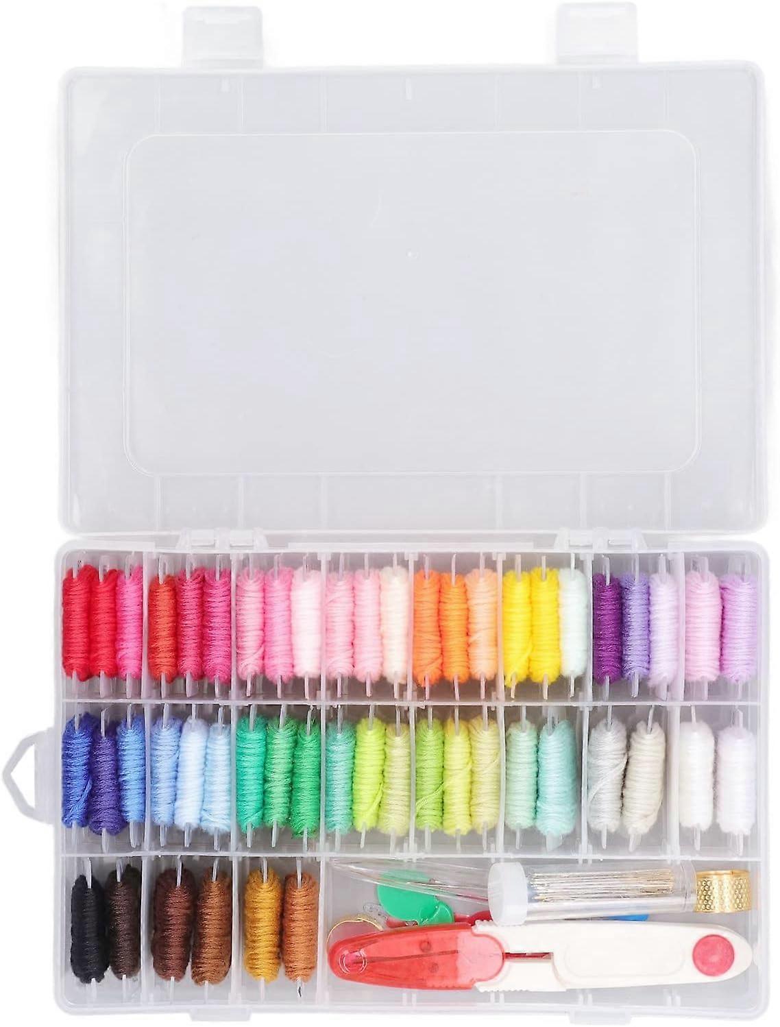 50色刺繍糸セット、フロスキット、友情ブレスレット、刺繍、裁縫工芸用のステッチツール付き