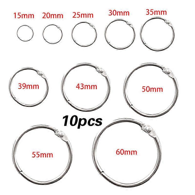 10Pcs Loose Leaf Book Binder Hinge Snap O Ring Locking Keychain Album Scrapbook