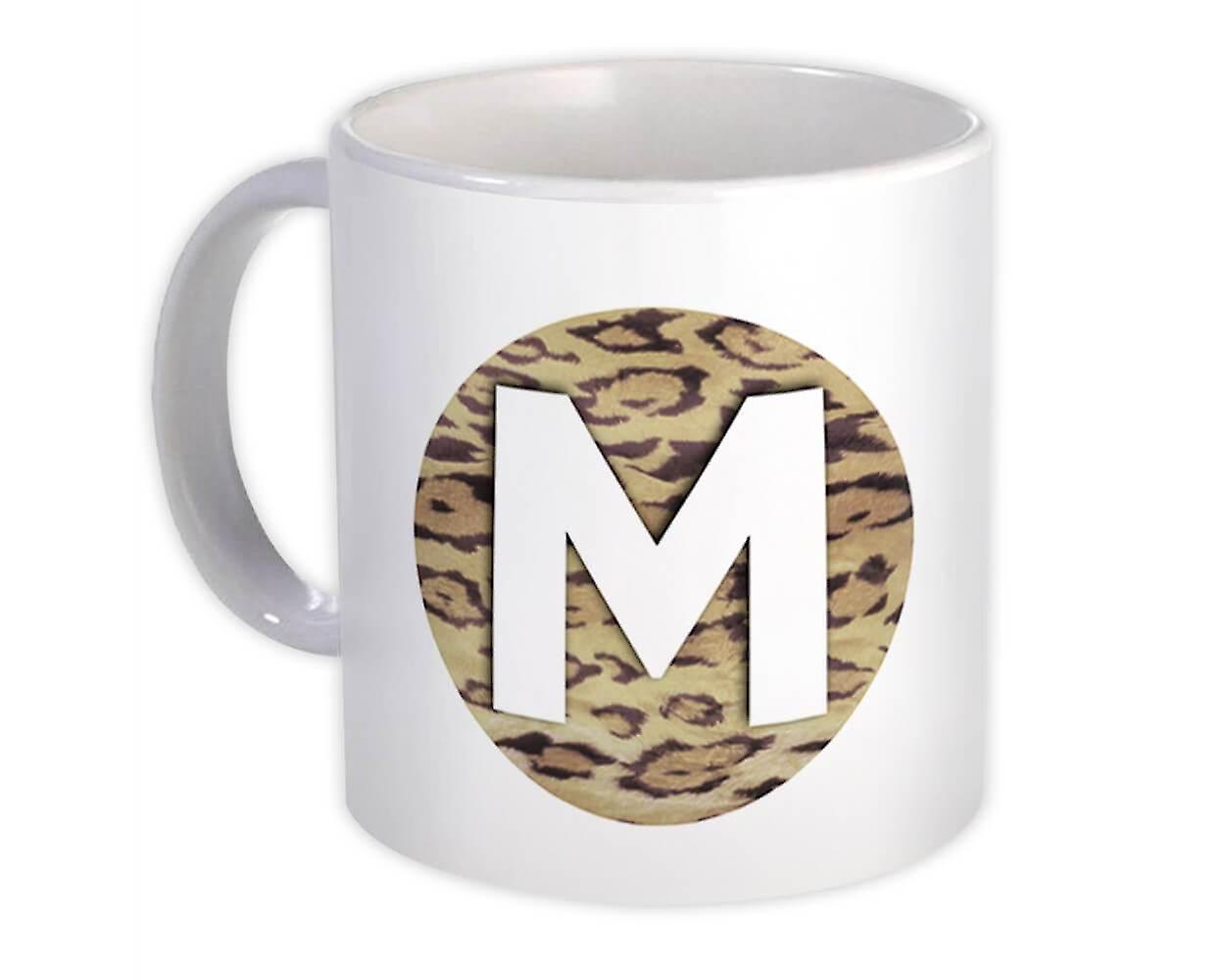 Hediye Kupa: Monogram Harf M Cheetah