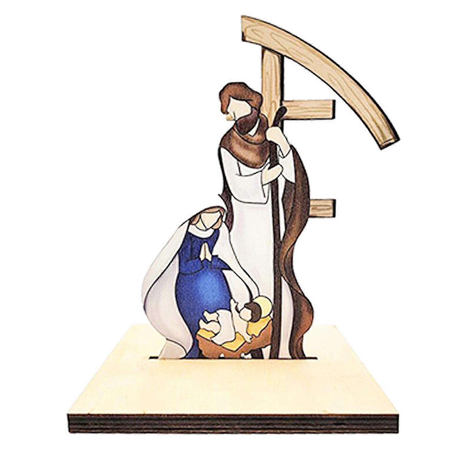Christmas Nativity Table Ornament Lightweight Colorful Ornament For Indoor Tabletop Decoration,B