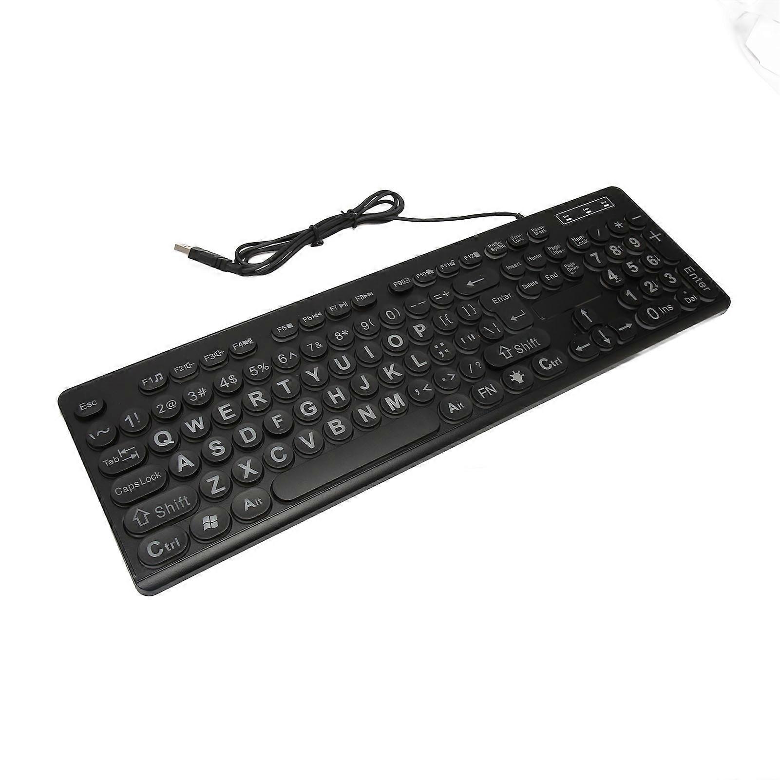 104-Key Wired Backlit Large Print Keyboard with USB Interface for Senior and Visually Impaired Users