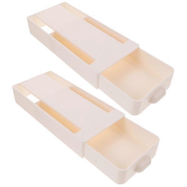2pcs Creative Storage Drawer Self-adhesive Hidden Storage Tray Organizer