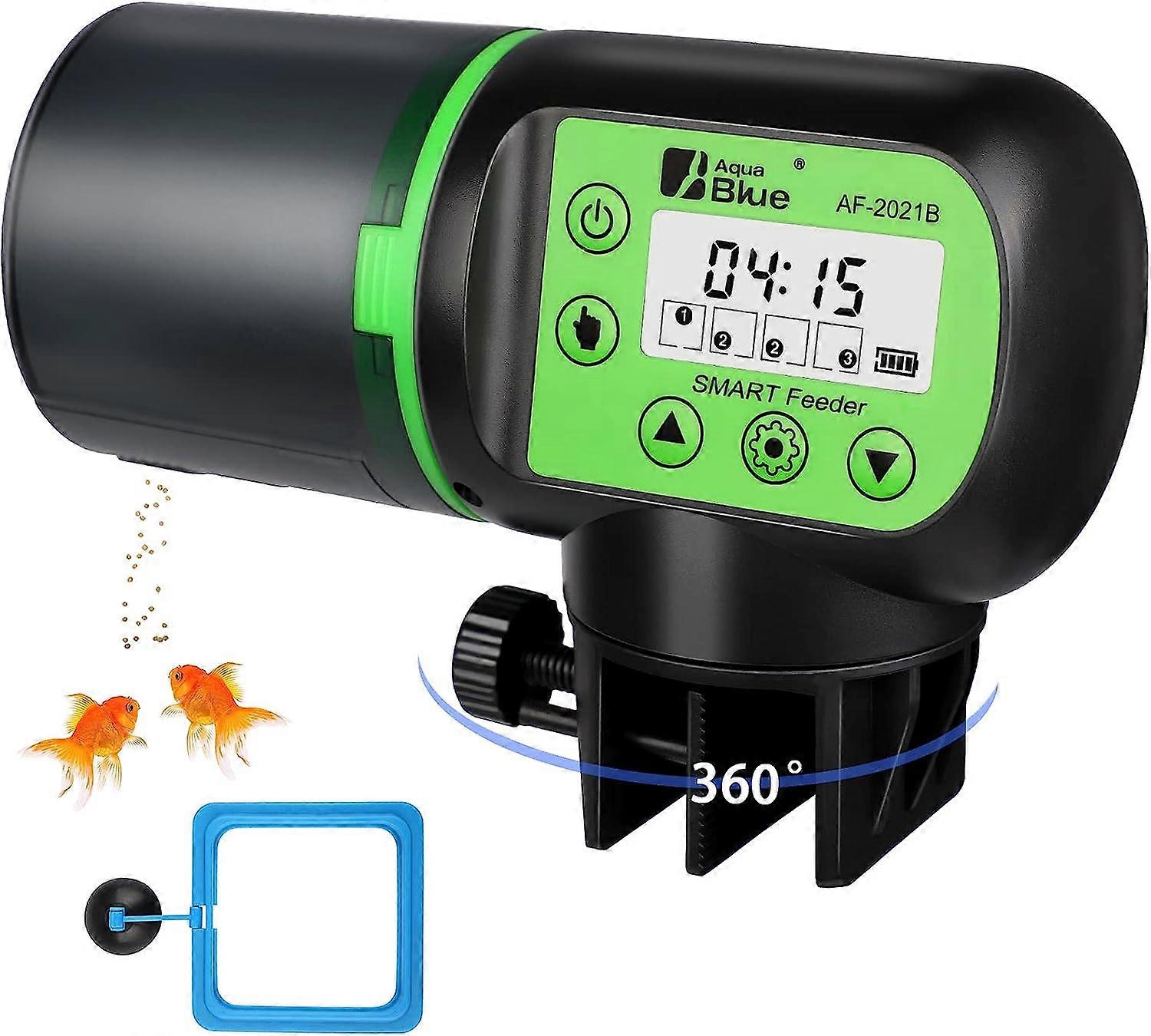 Automatic Fish Feeder with Intelligent Timer and LCD Display - 200ML Moisture-Proof Feeder for Aquarium and Turtle Tank