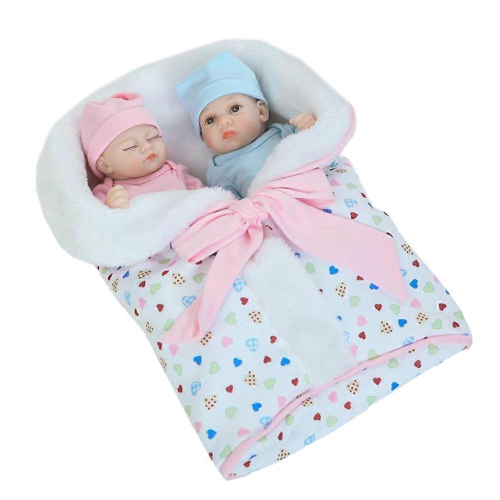 Mini boneca de palma simulação bebês gêmeos bonitos
