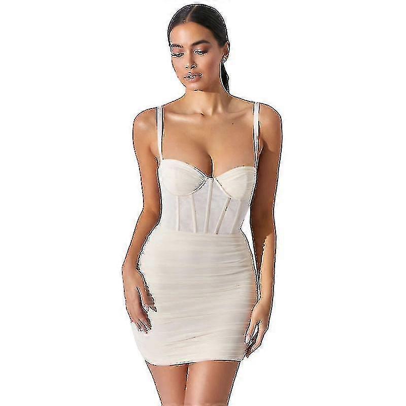 Bayanlar Seksi Bodycon Elbise Korse Ruched Sapan Mini Elbise Kadınlar Akşam Gecesi Kulübü Giyim