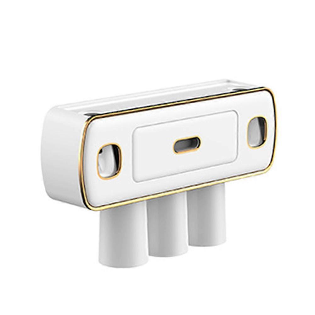 Magnetic Adsorption Inverted Toothbrush Holder 2 Automatic Toothpaste Squeezer Dispenser Storage Ra