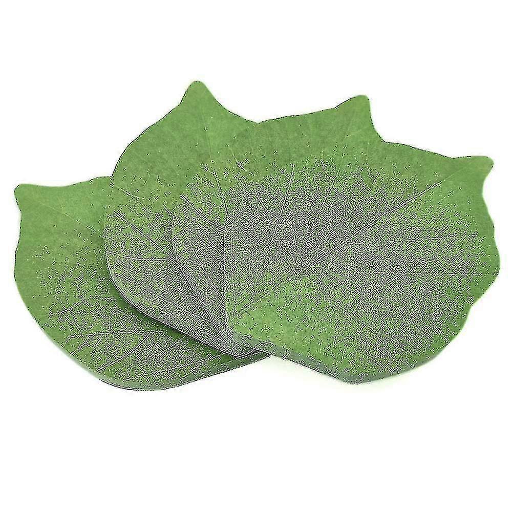 4pcs Hermosas notas adhesivas en forma de hoja verde