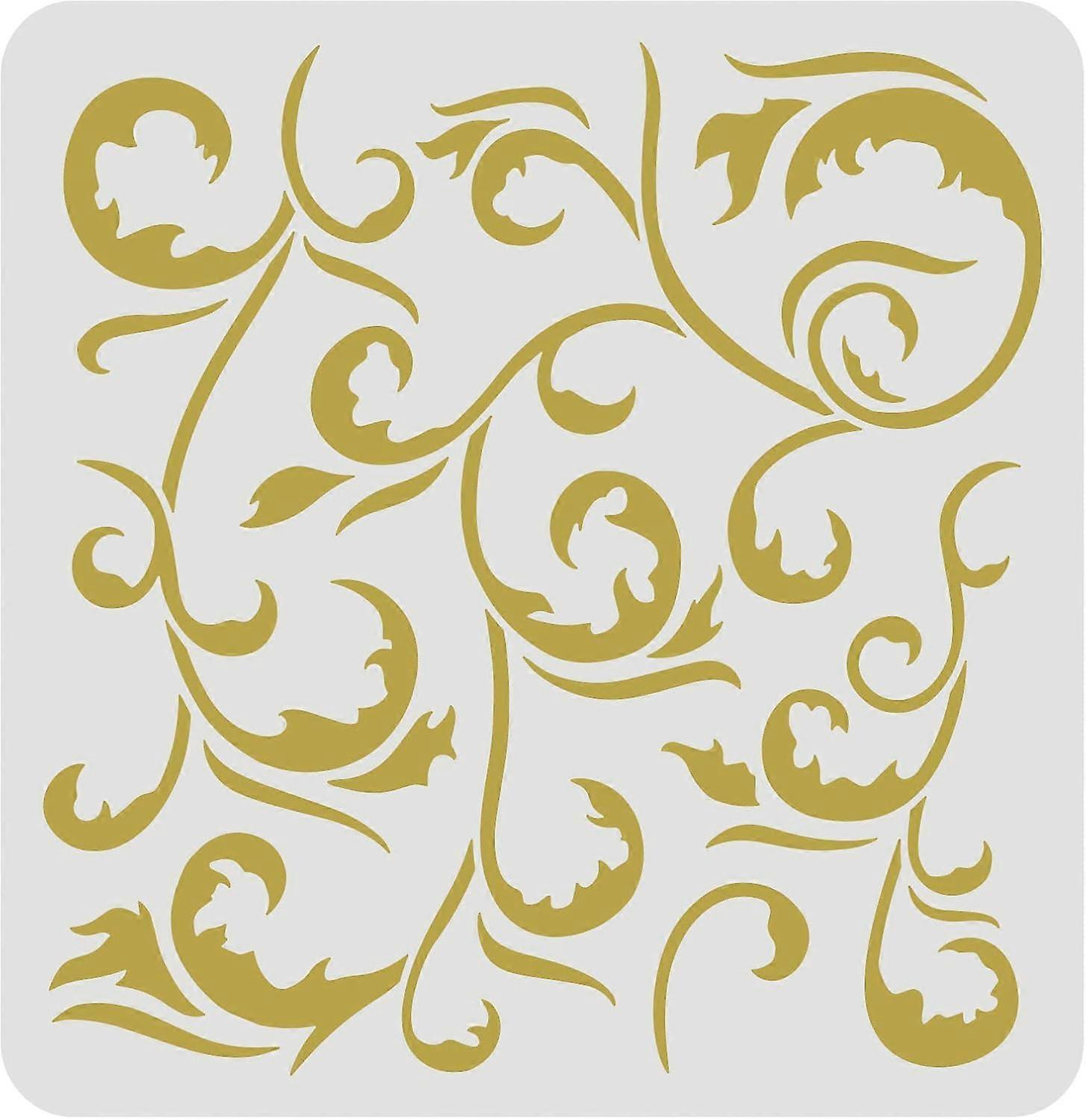 Victorian Vine Stencil 11.8x11.8inch Reusable Victorian Vine Pattern Drawing Stencil Floral Border Stencils Vine Stencil for Painting on Wood Canvas P