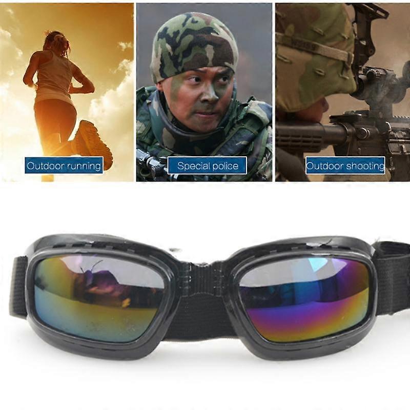 Folding goggles windproof mirror dustproof Splash proof windproof color film welding mirror slip motorcycle Goggles Riding Glass