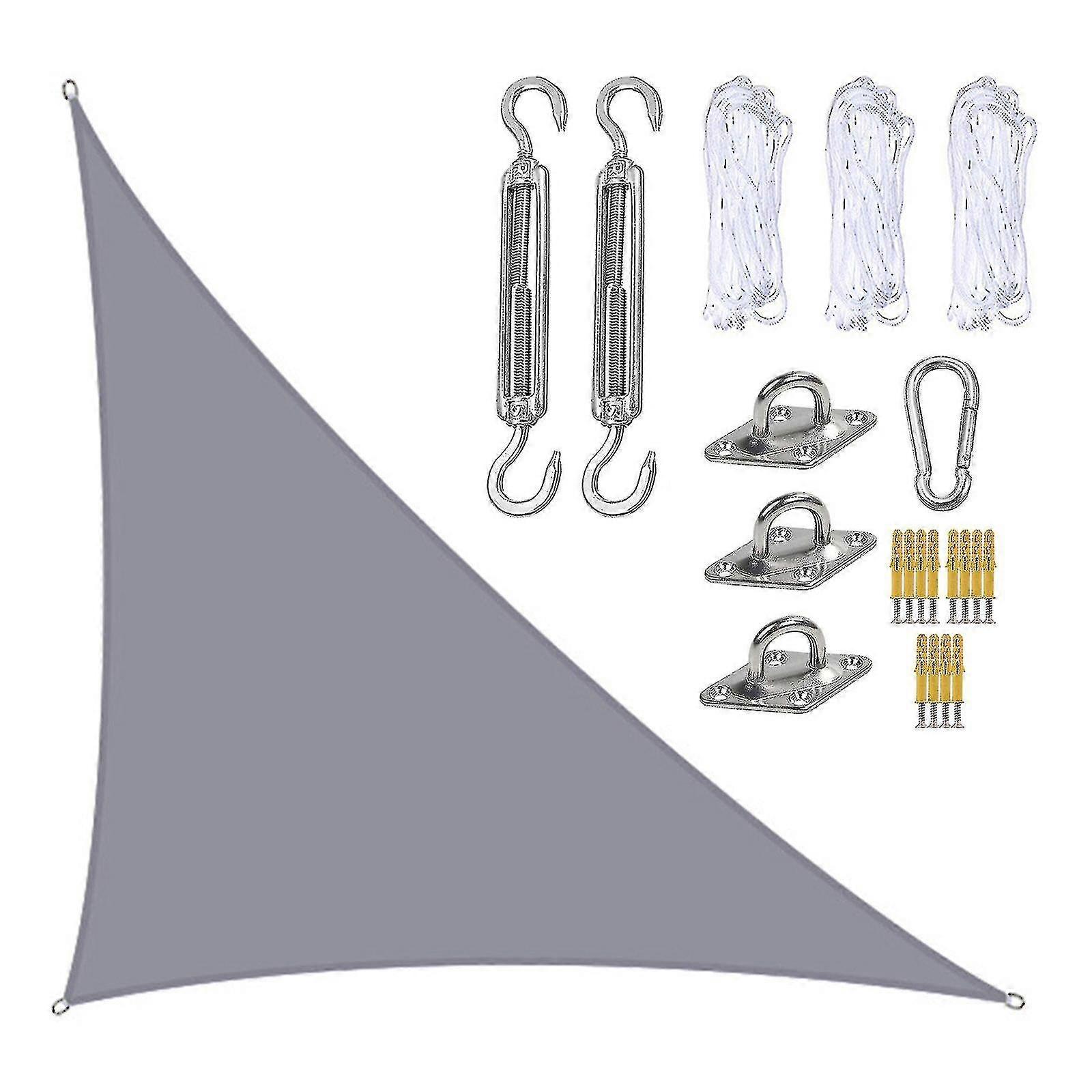 3x4x5m Waterproof Shade Sail Awning Sunshade Triangular Awning-terrace Pool Canopy Triangle For Outdoor Patio Garden Awnings With Fixing Kit Ns2