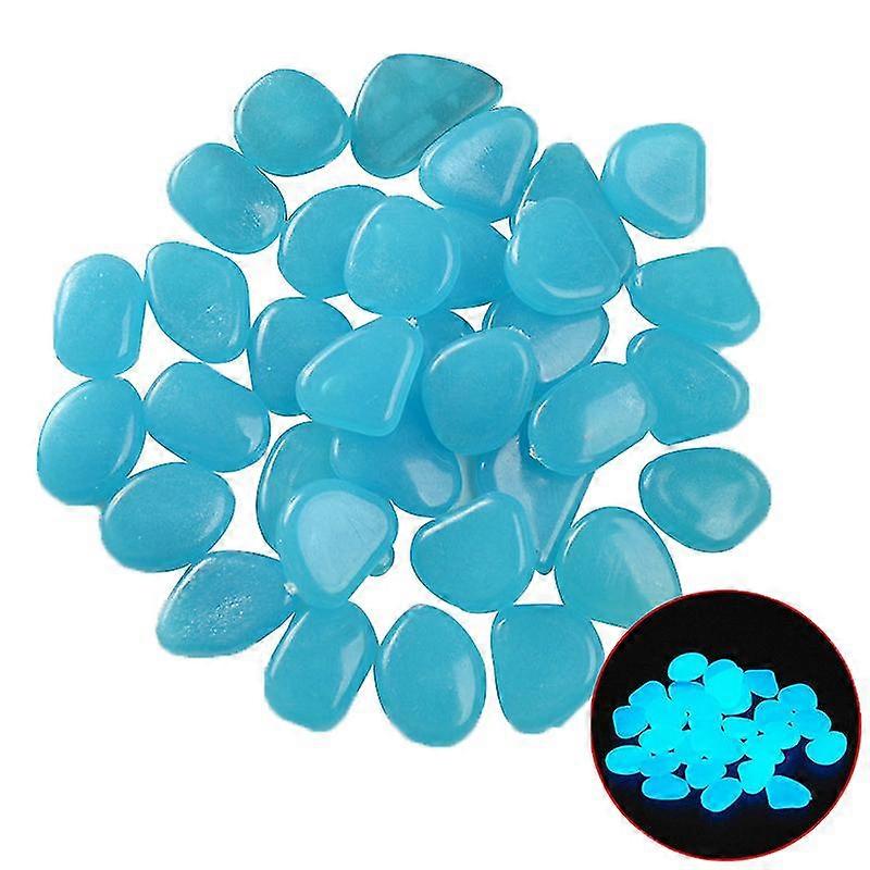 100 Pcs Glow In The Pebbles Stones Rocks For Tank Garden Walkway